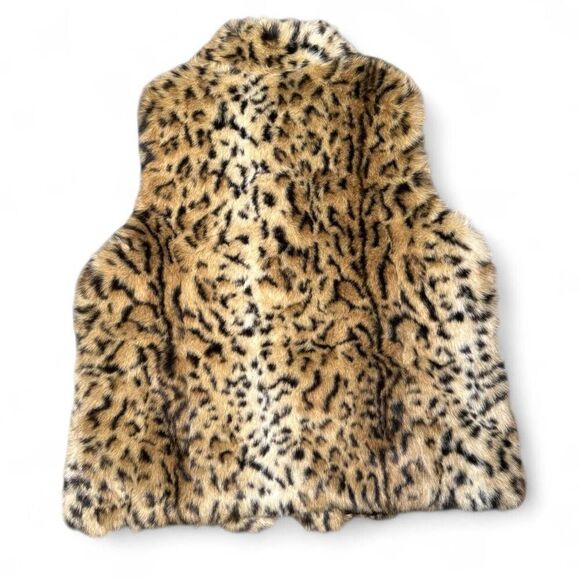 NWT Chico’s Faux Fur Animal Print Vest Size 2 (L/XL) Sleeveless Jacket Cheetah L - Picture 5 of 5